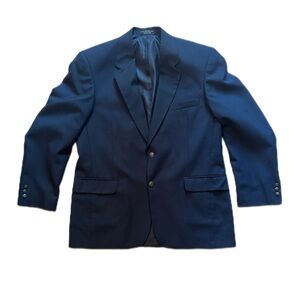 Men's Navy Blue Blazer RBM suit jacket 43R stain resistant lined 2-button